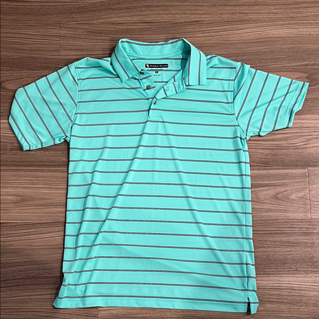 Pebble Beach Green And Black Golf Polo